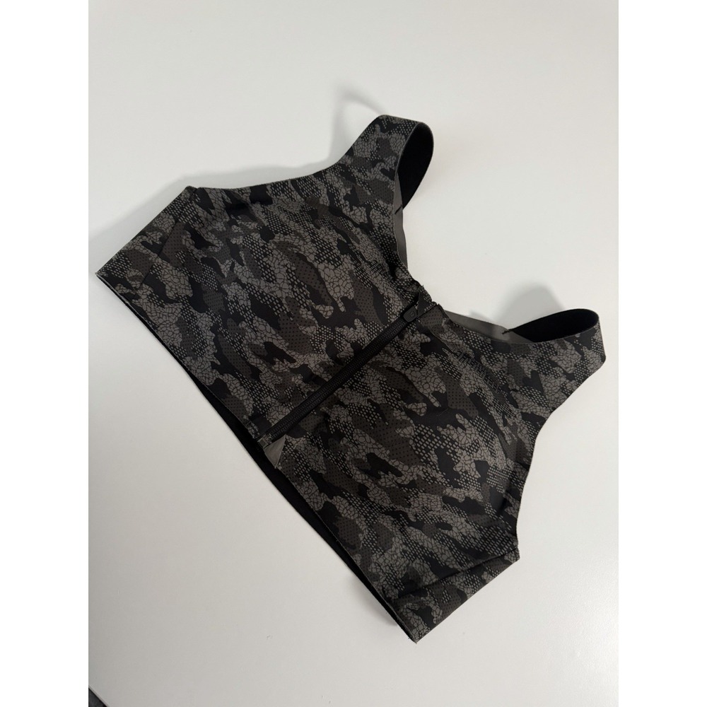 Lululemon Enlite Front Zip Sports Bra Womens 38C Black Camo High Support